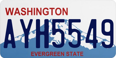 WA license plate AYH5549