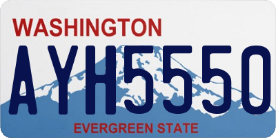 WA license plate AYH5550