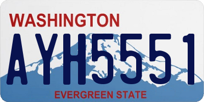 WA license plate AYH5551