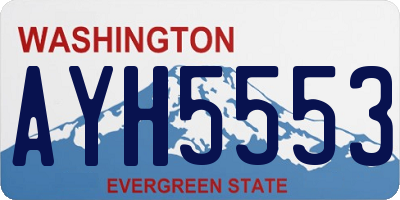 WA license plate AYH5553