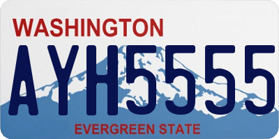 WA license plate AYH5555