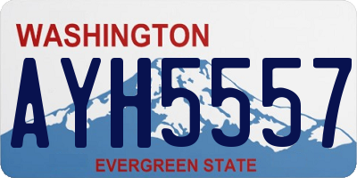 WA license plate AYH5557