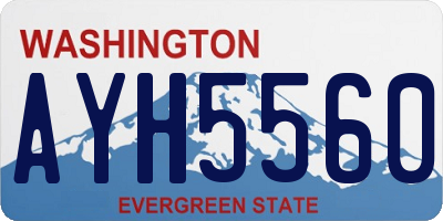 WA license plate AYH5560