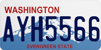 WA license plate AYH5566