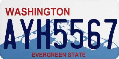 WA license plate AYH5567