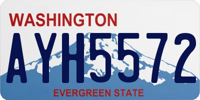 WA license plate AYH5572