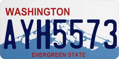 WA license plate AYH5573