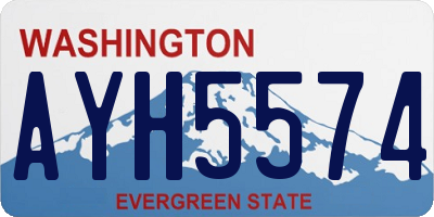 WA license plate AYH5574