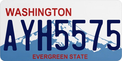 WA license plate AYH5575