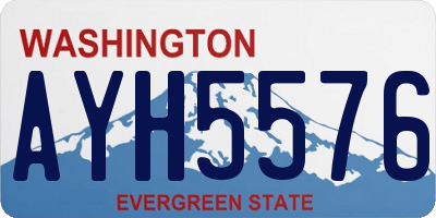 WA license plate AYH5576