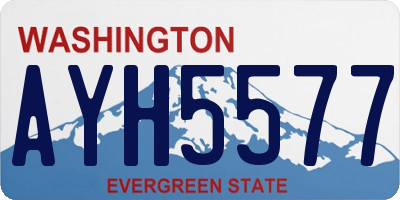 WA license plate AYH5577