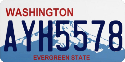 WA license plate AYH5578