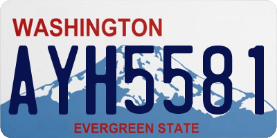 WA license plate AYH5581