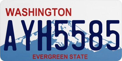 WA license plate AYH5585