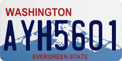 WA license plate AYH5601