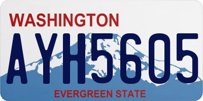 WA license plate AYH5605