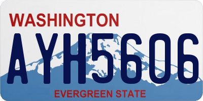 WA license plate AYH5606