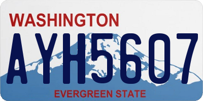 WA license plate AYH5607