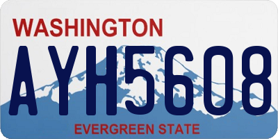 WA license plate AYH5608