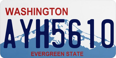 WA license plate AYH5610