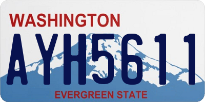 WA license plate AYH5611