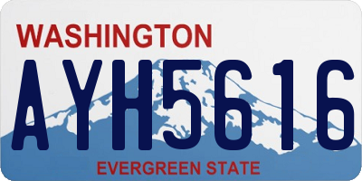 WA license plate AYH5616