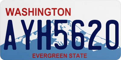 WA license plate AYH5620