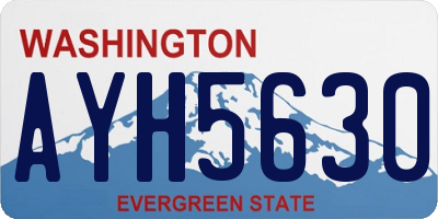 WA license plate AYH5630