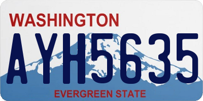 WA license plate AYH5635