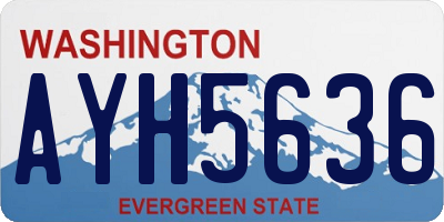 WA license plate AYH5636