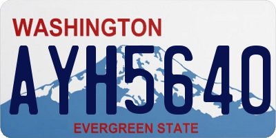 WA license plate AYH5640