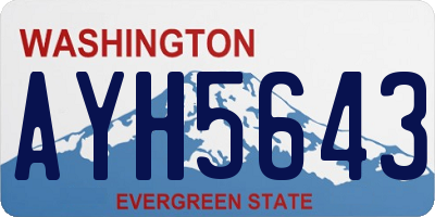 WA license plate AYH5643