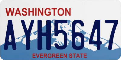 WA license plate AYH5647