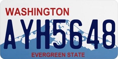 WA license plate AYH5648