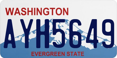 WA license plate AYH5649