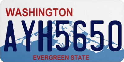 WA license plate AYH5650