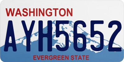 WA license plate AYH5652