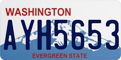 WA license plate AYH5653