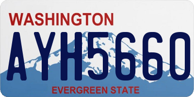 WA license plate AYH5660
