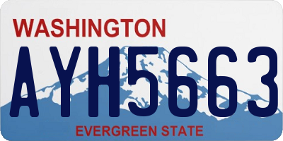 WA license plate AYH5663