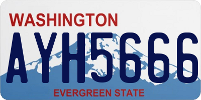 WA license plate AYH5666
