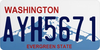 WA license plate AYH5671