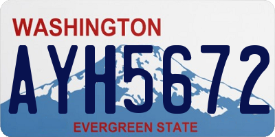 WA license plate AYH5672
