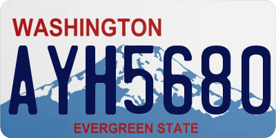 WA license plate AYH5680