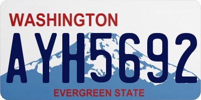 WA license plate AYH5692
