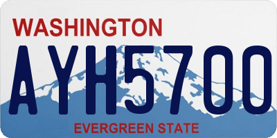 WA license plate AYH5700
