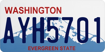 WA license plate AYH5701