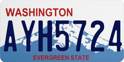 WA license plate AYH5724