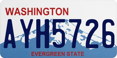 WA license plate AYH5726