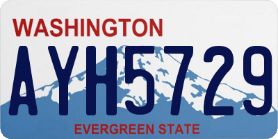 WA license plate AYH5729